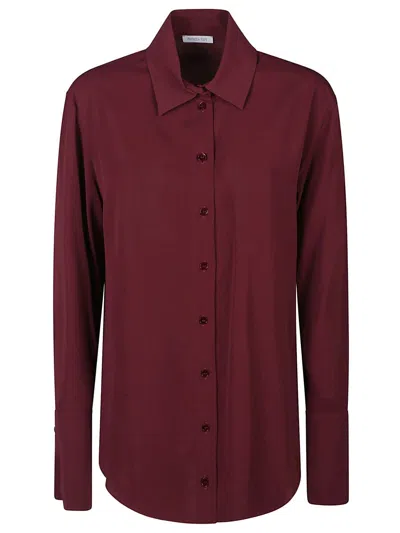 Patrizia Pepe Button-front Long-sleeve Shirt In Red