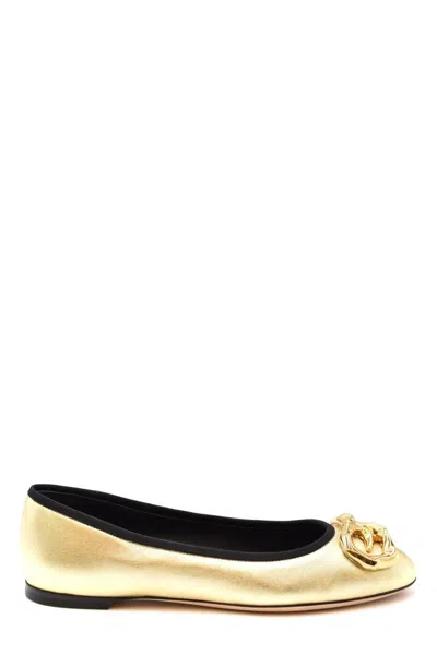 Giuseppe Zanotti Ballet Flats In Gold