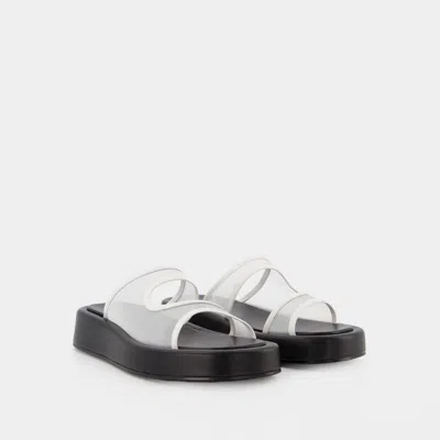 Elleme Gemini Leather Mesh Slides In White