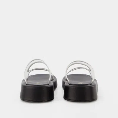 Elleme Gemini Leather Mesh Slides In White