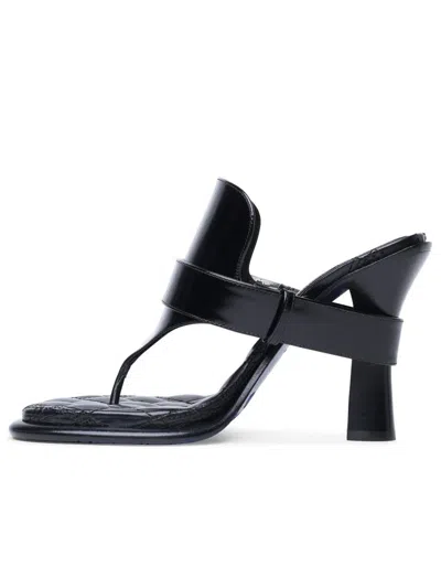 Burberry Prorsum Woman Thong Sandal Black Size 8 Leather In Black