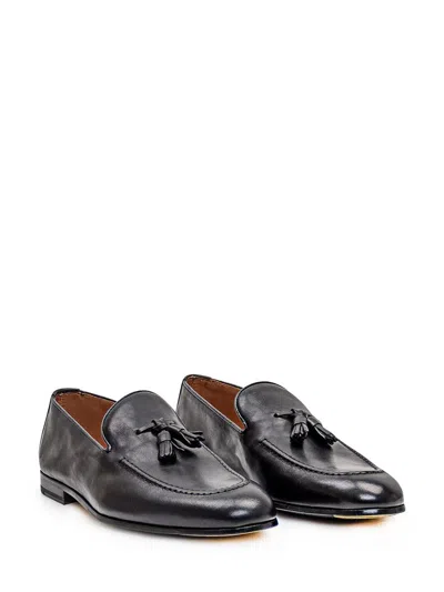 Doucal's Mens Max Flexi Leather Loafers Navy In Black