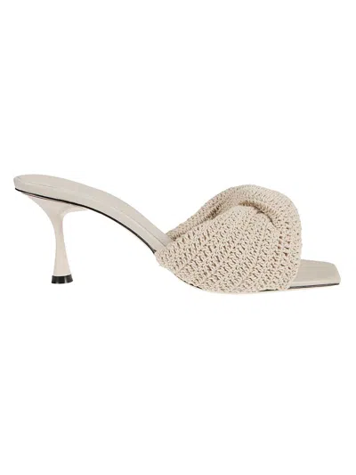 Studio Amelia Twisted Crochet Mules In Grey