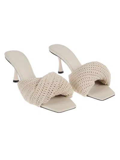 Studio Amelia Twisted Crochet Mules In Grey