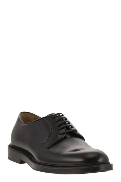 Doucal's Man Lace-up Shoes Midnight Blue Size 6.5 Soft Leather In Black
