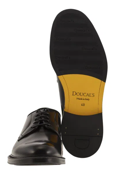 Doucal's Man Lace-up Shoes Midnight Blue Size 6.5 Soft Leather In Black