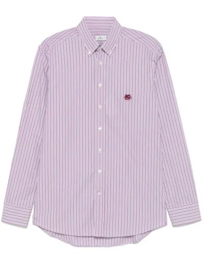 Etro Men's Pink Striped Button-down Shirt | Size 42 | Mrib0004 Color 99tr549s8451 In Multicolor