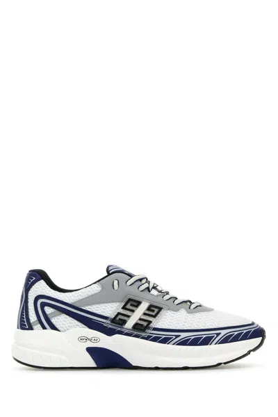 Givenchy Nfnty-52 Sneakers In Synthetic Leather And Mesh In Navywhite