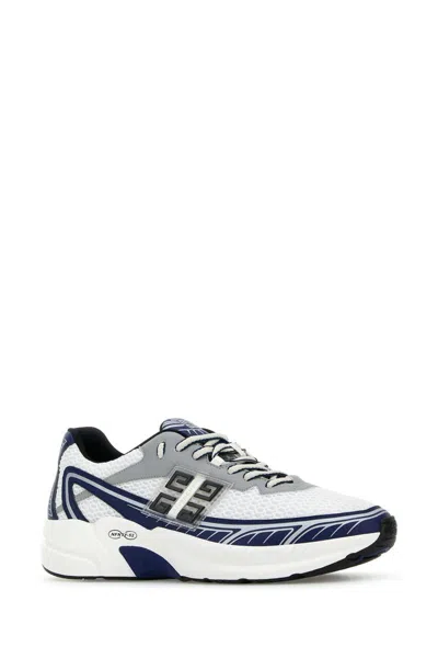 Givenchy Nfnty-52 Sneakers In Synthetic Leather And Mesh In Navywhite