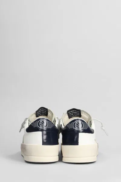 Golden Goose Stardan Sneakers With Ice-gray Suede Star And Glossy Black Leather Heel Tab In White