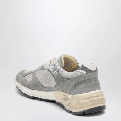 Golden Goose White Low-top Sneakers With Suede Inserts And Side Star In Leather Man In Gray