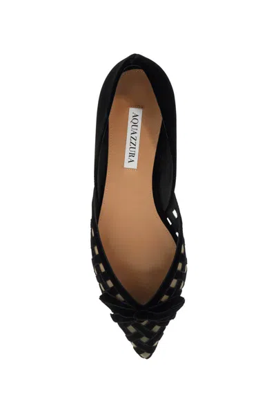 Shop Aquazzura Romantic Ballet Flats Made Of In Black