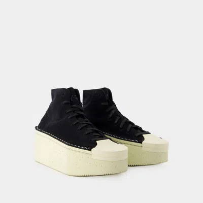 Y-3 Round-toe Platform Sneakers In Black