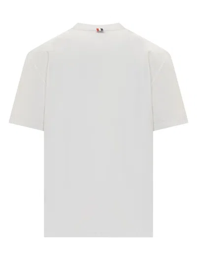 Thom Browne Crewneck T-shirt With Tricolor Intarsia In White