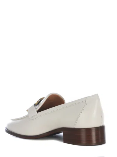 Tod's Leather Loafers In Ivory