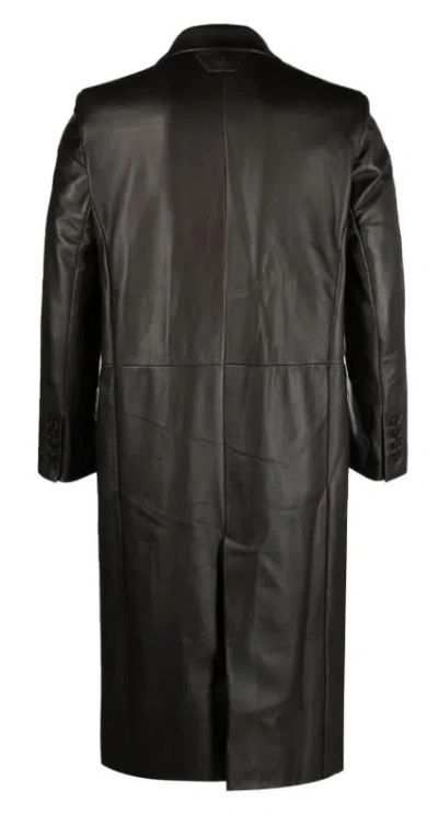 Salvatore Santoro Double-breasted Leather Coat In Brown