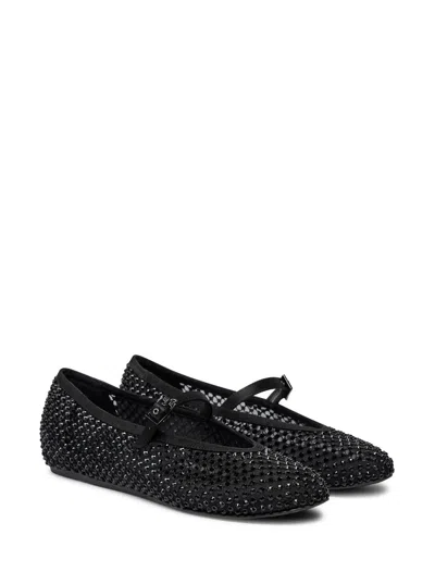 Le Silla 'gilda' Round Toe Embellished Ballet Flats In Black