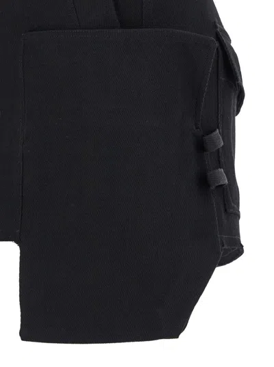 Rick Owens Stefan Black Mini-skirt With Patch Pockets In Wool Woman In Black