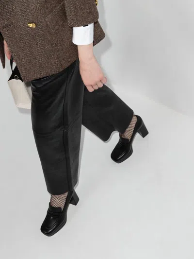 Gianvito Rossi Patent Platform Penny Loafers In Black