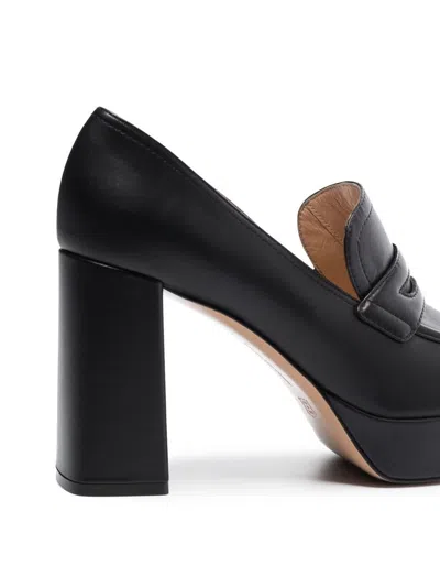 Gianvito Rossi Patent Platform Penny Loafers In Black