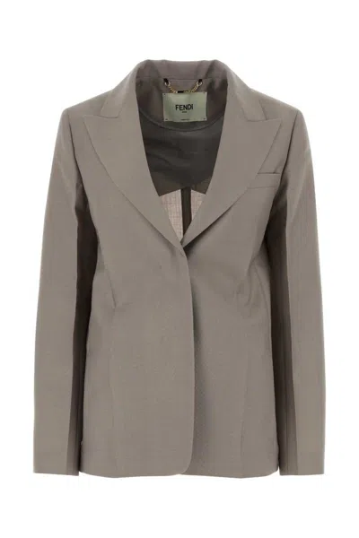 Fendi Tailored Deconstructed Jacket In Grey