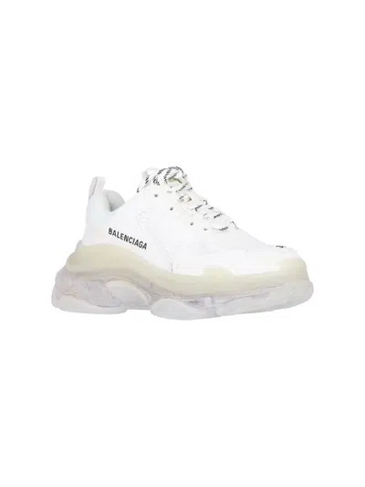 Balenciaga 60mm Triple S Clear Sole Sneakers In White