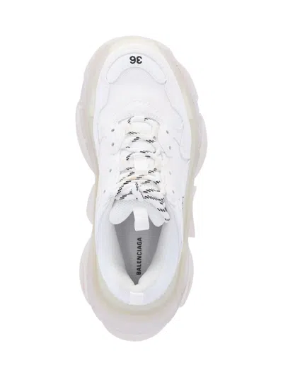 Balenciaga 60mm Triple S Clear Sole Sneakers In White