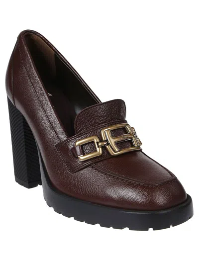 Hogan Woman Loafers Brown Size 10 Leather In Brown