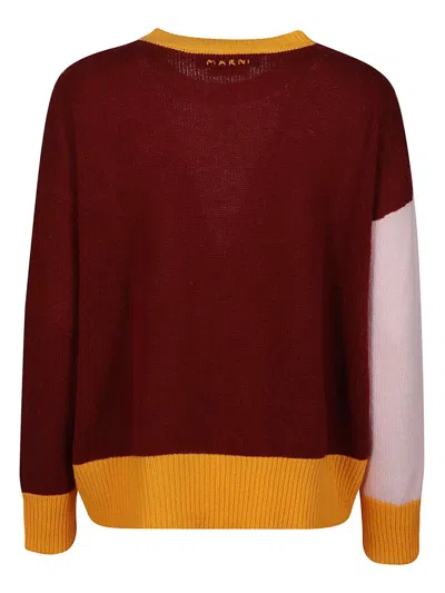 Marni Pink Colour-block Cashmere Jumper In Multicolor