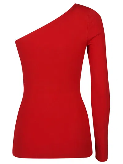 Victoria Beckham One Shoulder Top In Red