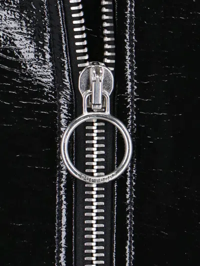 Courrèges Buckle-strap Crinkled Miniskirt In Black