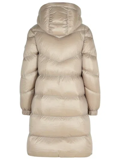 Woolrich 'aliquippa' Long Dove Grey Polyamide Down Jacket In Grey