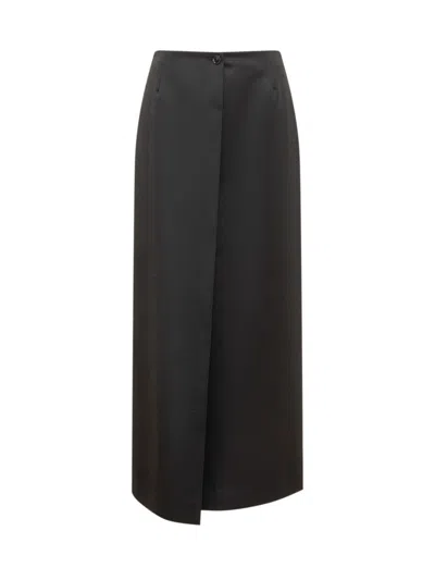 Givenchy Wool And Mohair Long Skirt In Black