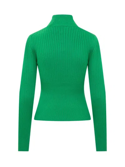 Casablanca Ribbed High-neck Jumper In Green