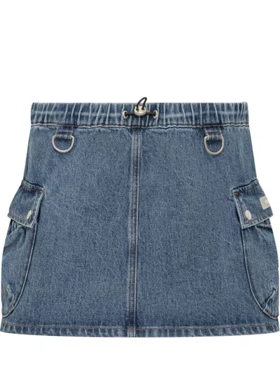 Coperni Blue Open Hip Denim Shorts In Blue