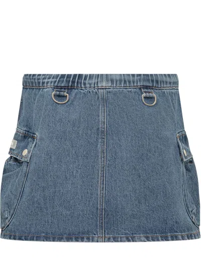 Coperni Blue Open Hip Denim Shorts In Blue
