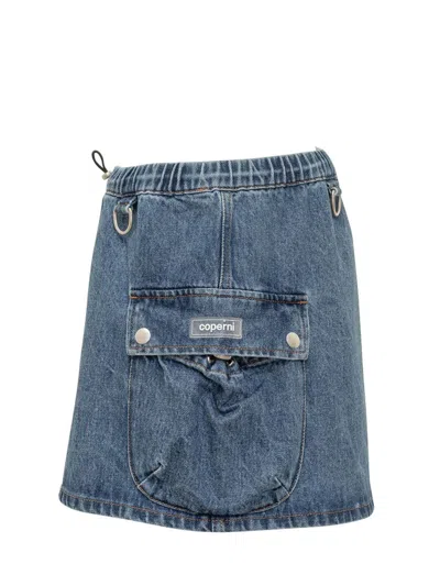 Coperni Blue Open Hip Denim Shorts In Blue