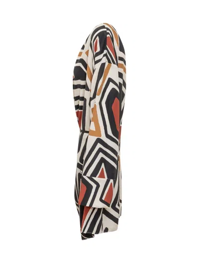 Dsquared2 Geometric Mini Wrap Dress In Black