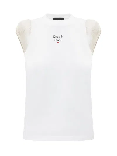 Dsquared2 Slogan Print T-shirt In White
