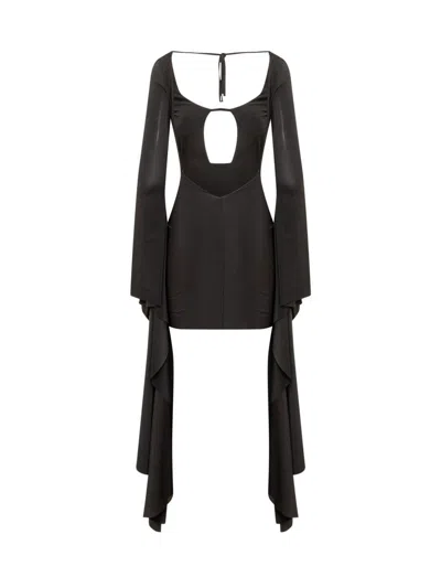 Giuseppe Di Morabito Cut Out Draped Sleeves Mini Dress In Black