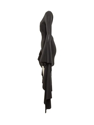 Giuseppe Di Morabito Cut Out Draped Sleeves Mini Dress In Black