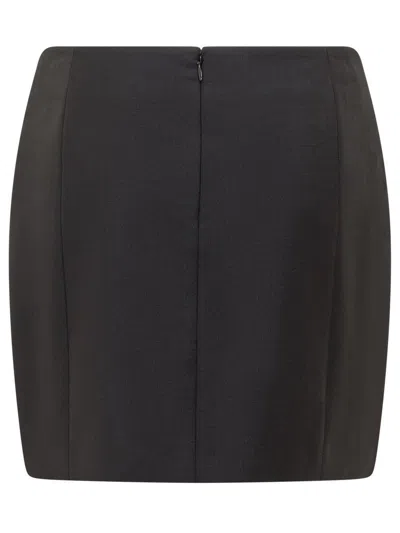 Givenchy Mini Skirt In Wool And Mohair With Contrasted Inserts In Black