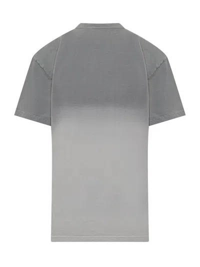 Jw Anderson Tie-dyed Logo Embroidered T-shirt In Grey