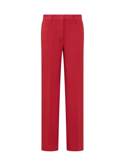 Msgm Viscose Blend Straight Pants In Red