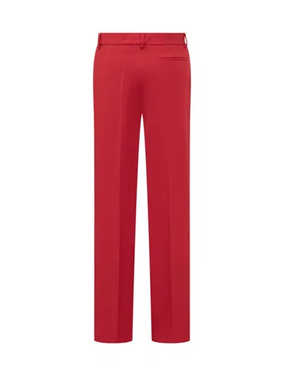 Msgm Viscose Blend Straight Pants In Red
