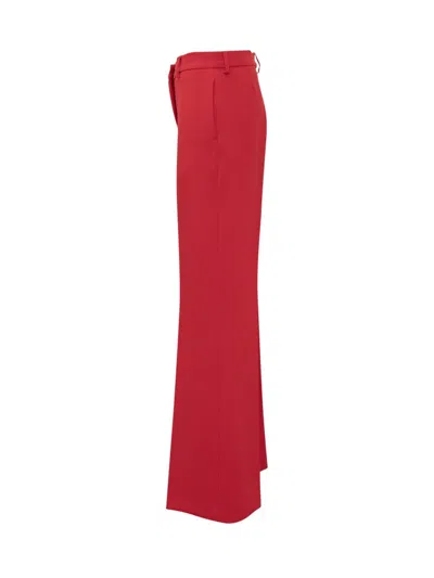 Msgm Viscose Blend Straight Pants In Red