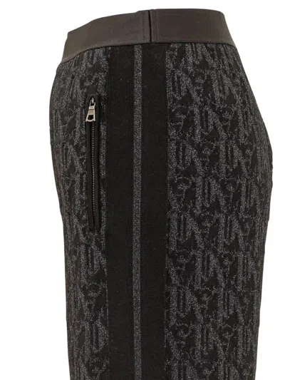Palm Angels Monogram Jord Knit Wide Trousers In Black