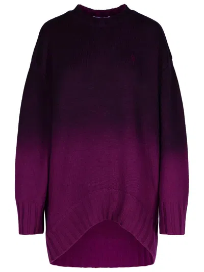 Attico Oversized Ombre Sweater Dress In Purple