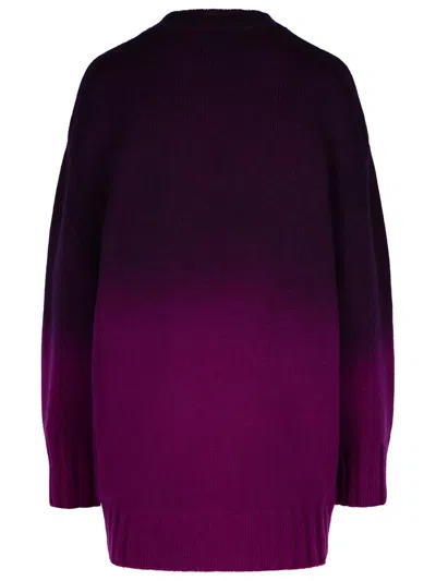 Attico Oversized Ombre Sweater Dress In Purple