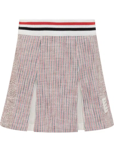 Thom Browne Mini Box Pleated Skirt In White